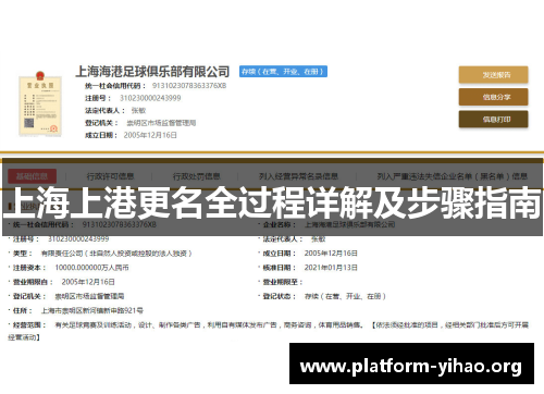 上海上港更名全过程详解及步骤指南 上海上港更名全过程详解及步骤指南