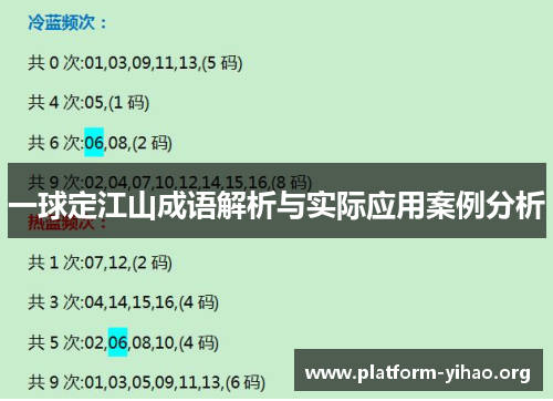 一球定江山成语解析与实际应用案例分析 一球定江山成语解析与实际应用案例分析